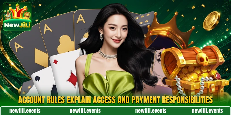 Account rules explain access and payment responsibilities