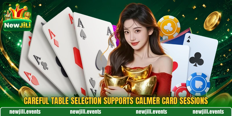 Careful table selection supports calmer card sessions