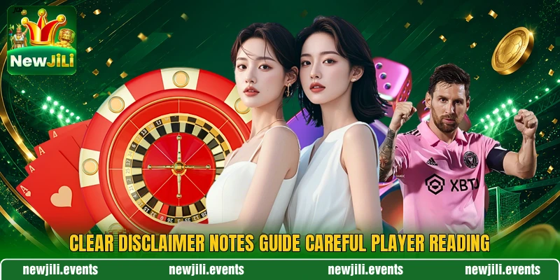 Clear disclaimer notes guide careful player reading
