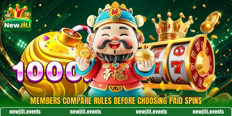 Members compare rules before choosing paid spins