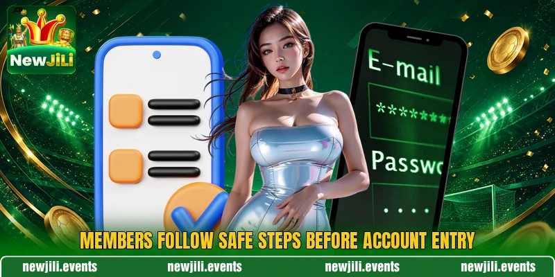 Members follow safe steps before account entry Members follow safe steps before account entry
