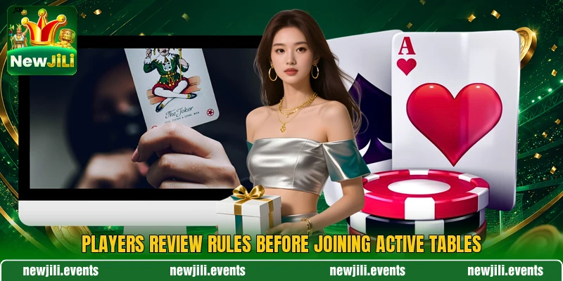 Players review rules before joining active tables