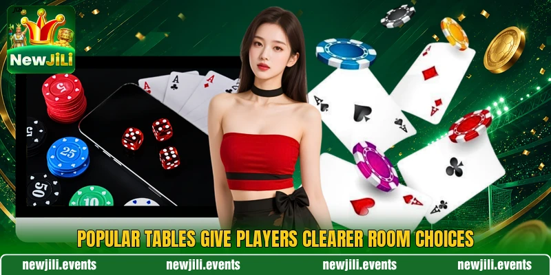Popular tables give players clearer room choices