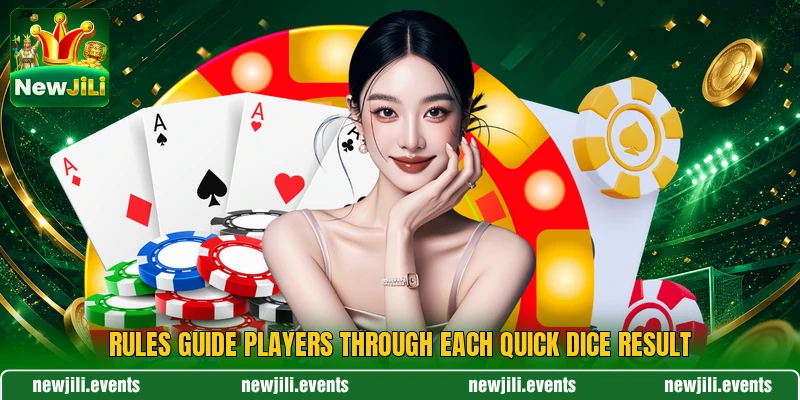 Rules guide players through each quick dice result